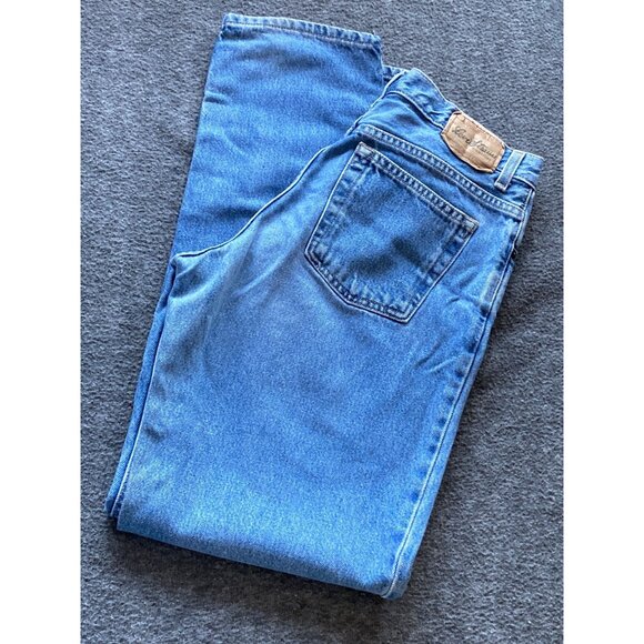 VTG Levi Strauss Jean Denim Blue Relaxed Fit Misses Women 12 Long 5 Pocket Zippe - Picture 2 of 3